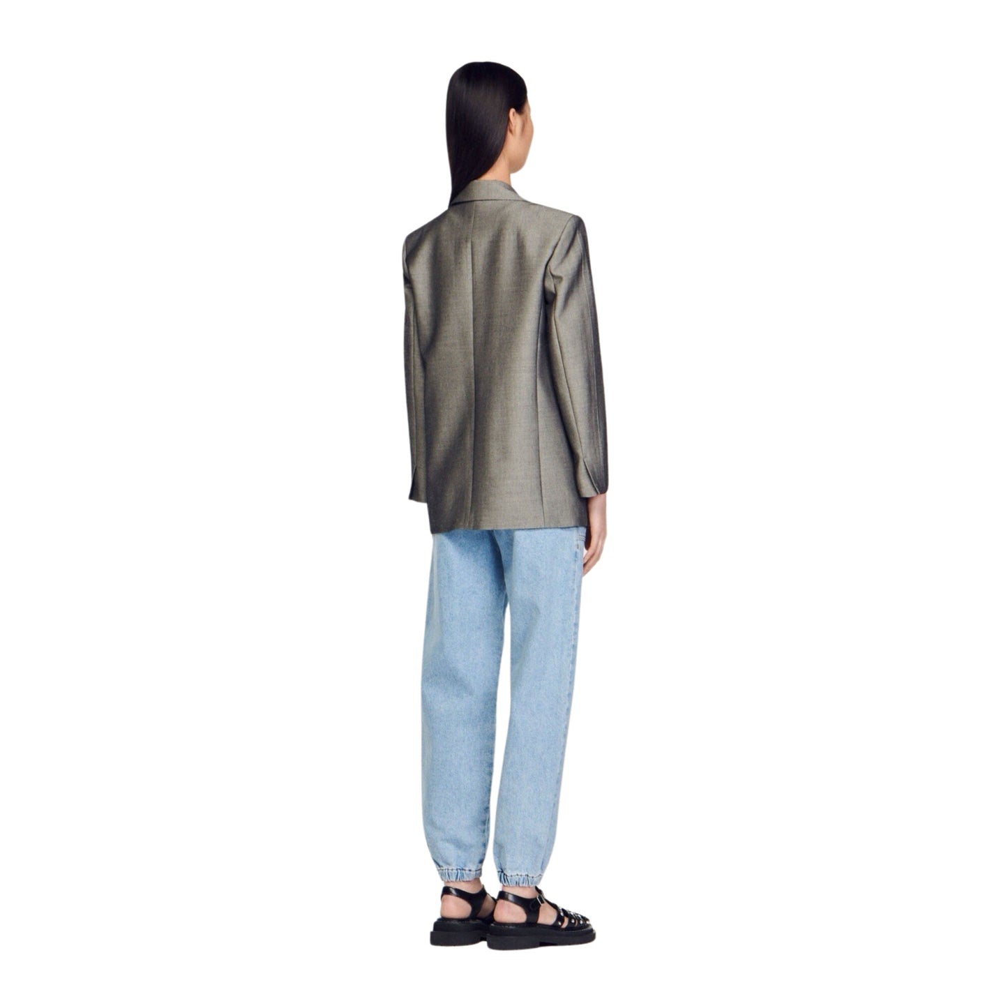 Sandro Grey oversized blazer
