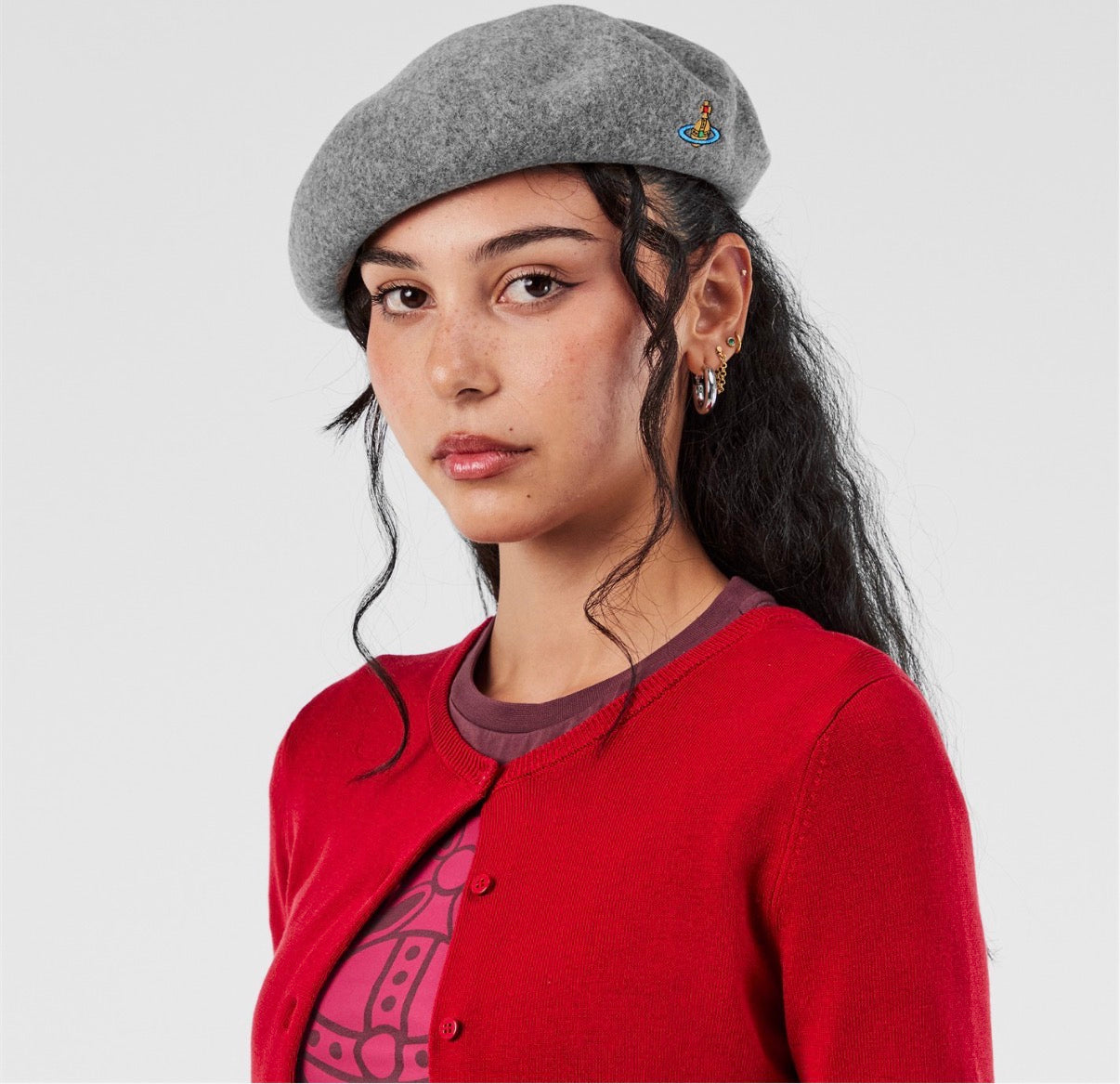 Vivienne Westwood orb beret in grey