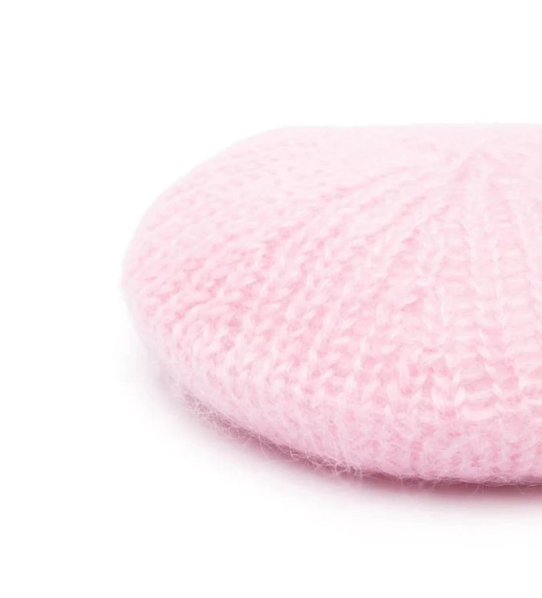 Ganni Mohair-blend Beret in Baby Pink