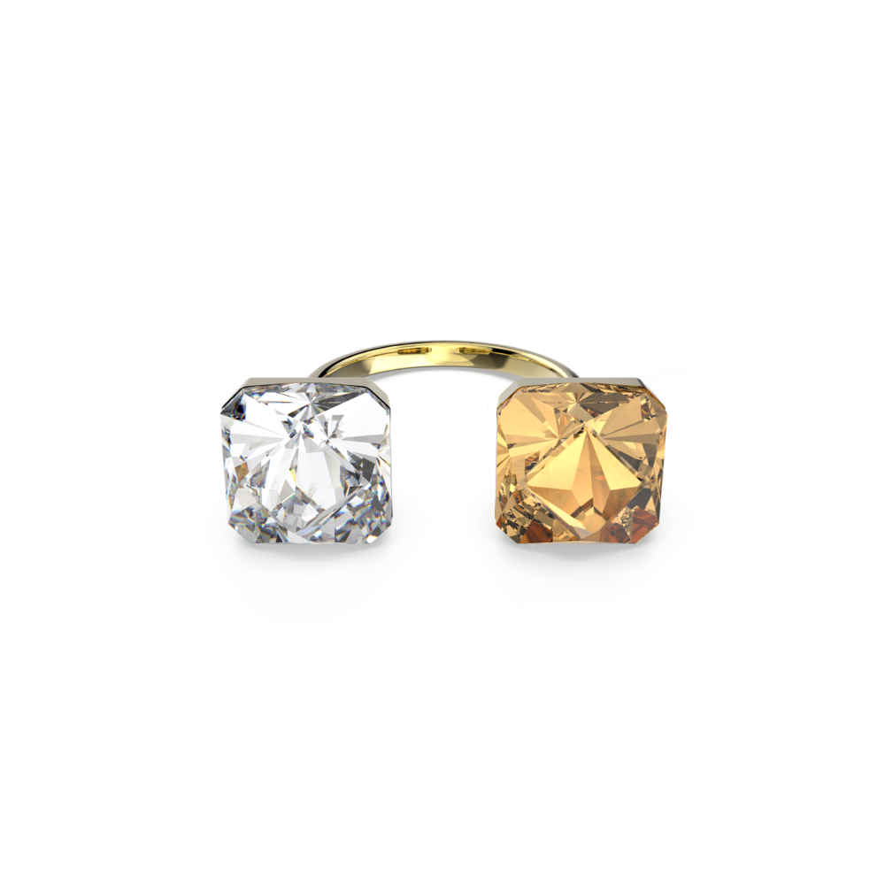 Swarovski
Matrix open ring, Pyramid cut, Yellow, Gold-tone plated