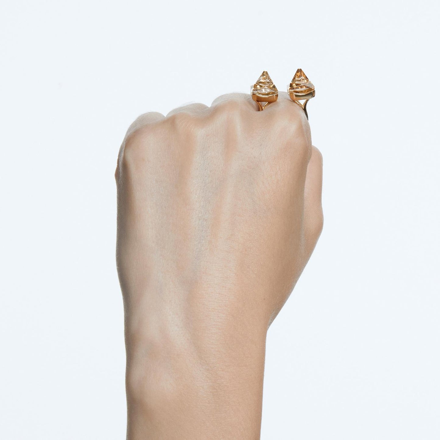 Swarovski
Matrix open ring, Pyramid cut, Yellow, Gold-tone plated