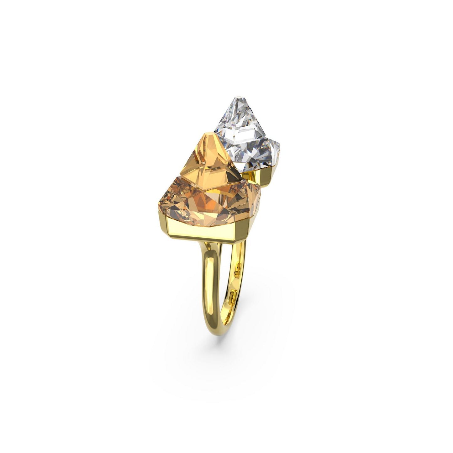 Swarovski
Matrix open ring, Pyramid cut, Yellow, Gold-tone plated