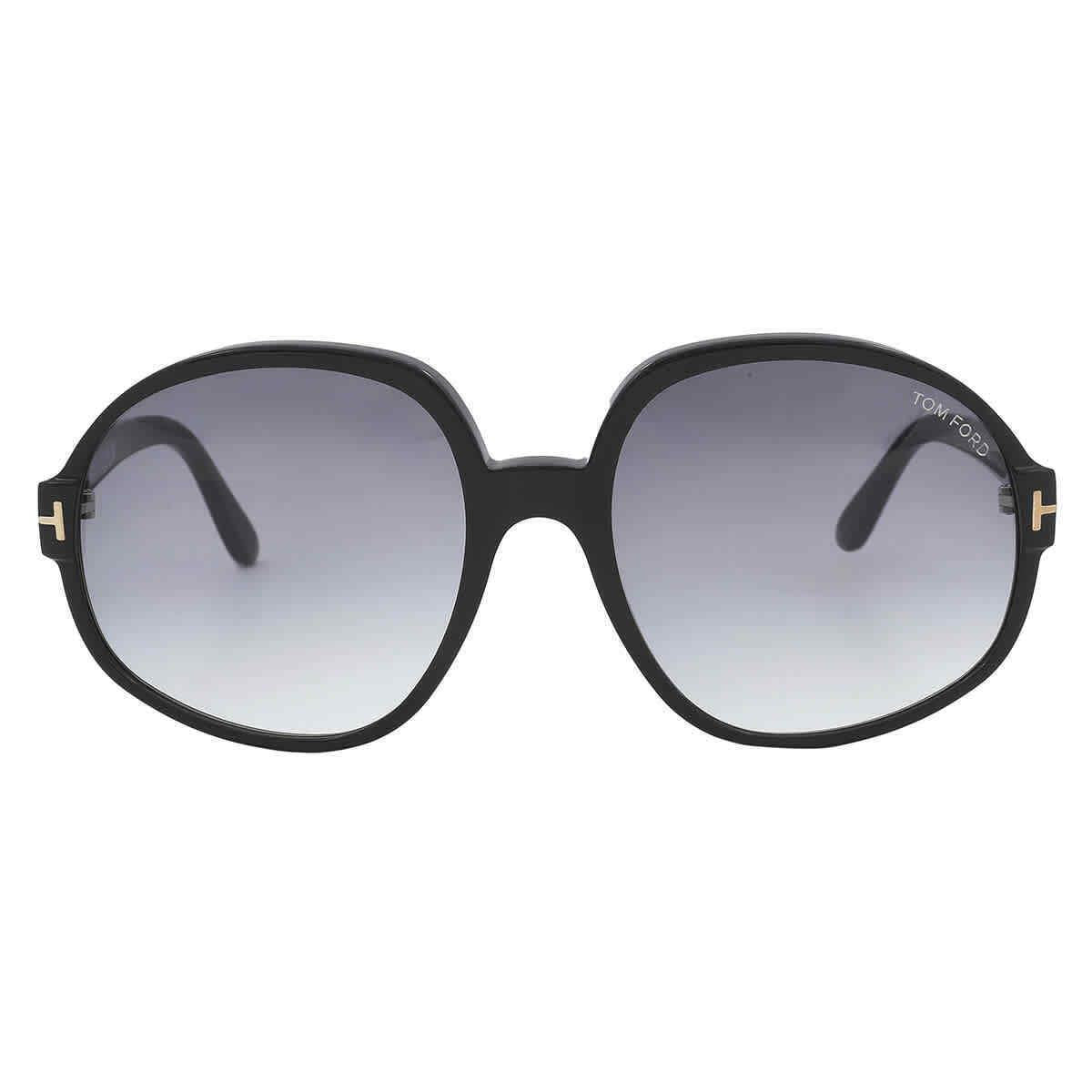 Tom Ford Claude Smoke Gradient Oversized Ladies Sunglasses