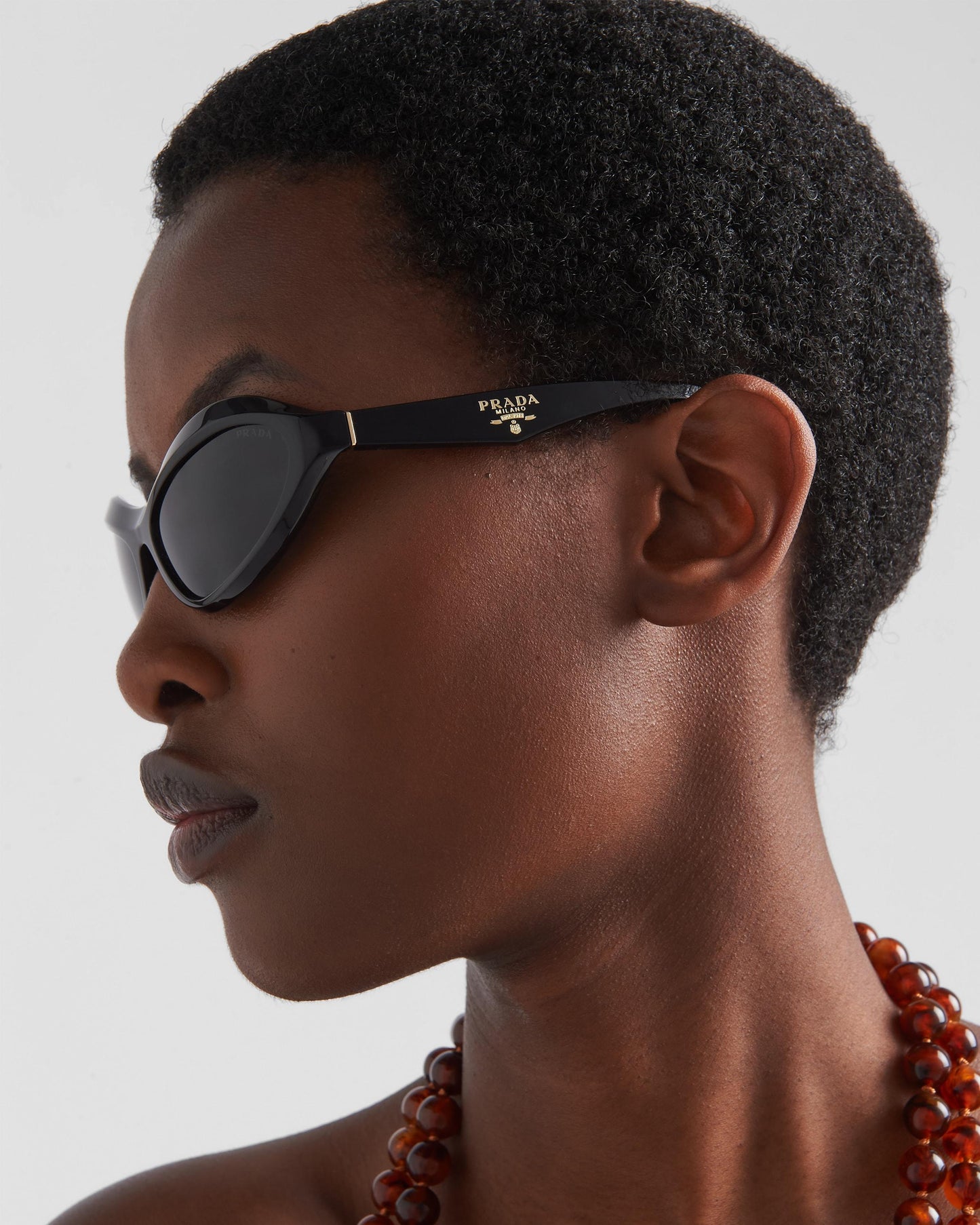 Prada biker-frame sunglasses in brown