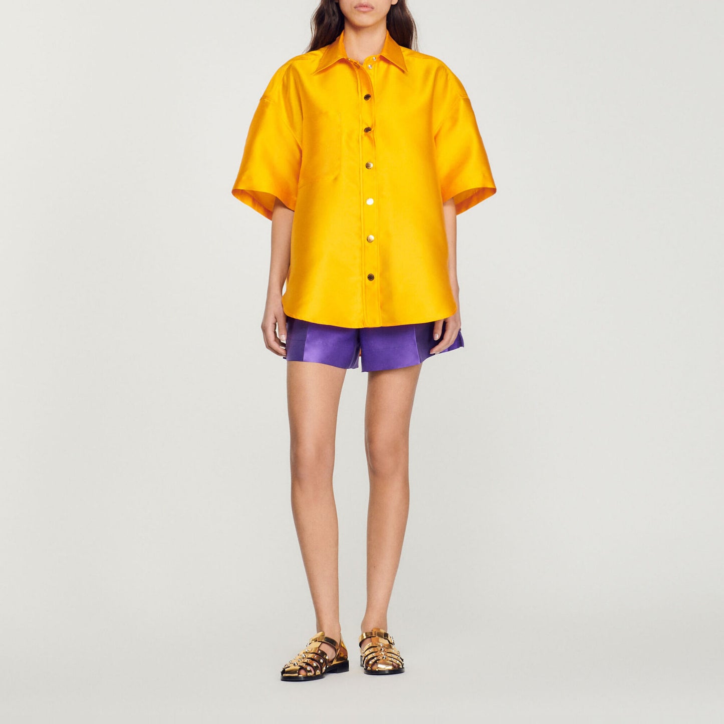 Sandro oversized satin shirt