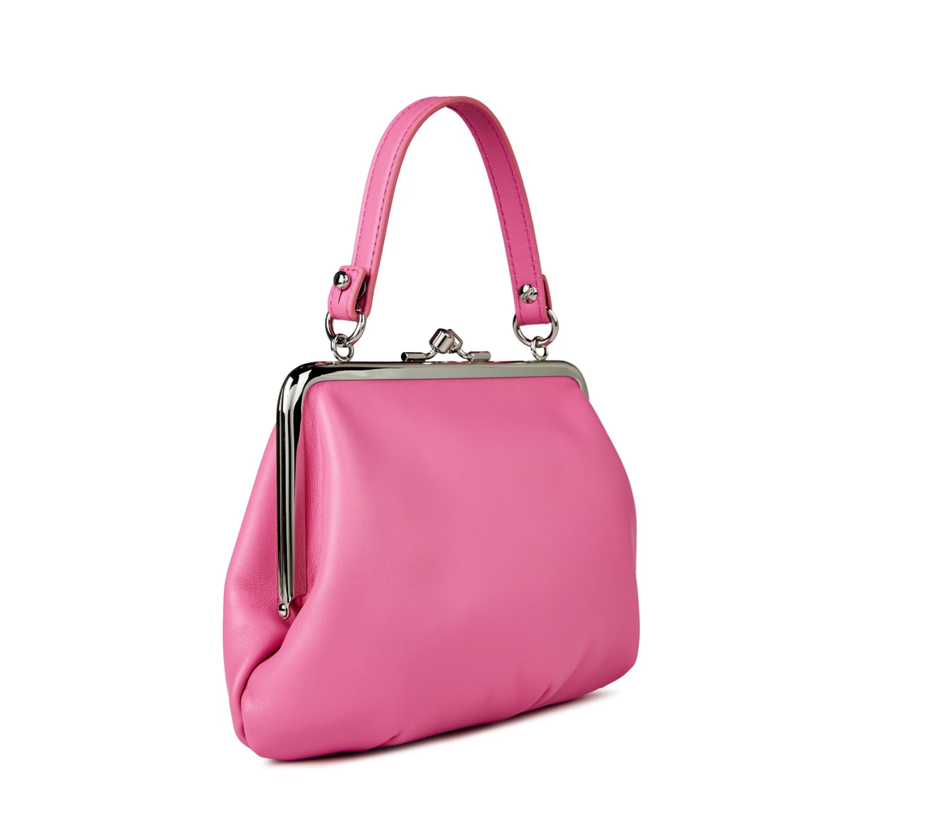VIVIENNE WESTWOOD PINK GRANNY LEATHER FRAME PURSE BAG