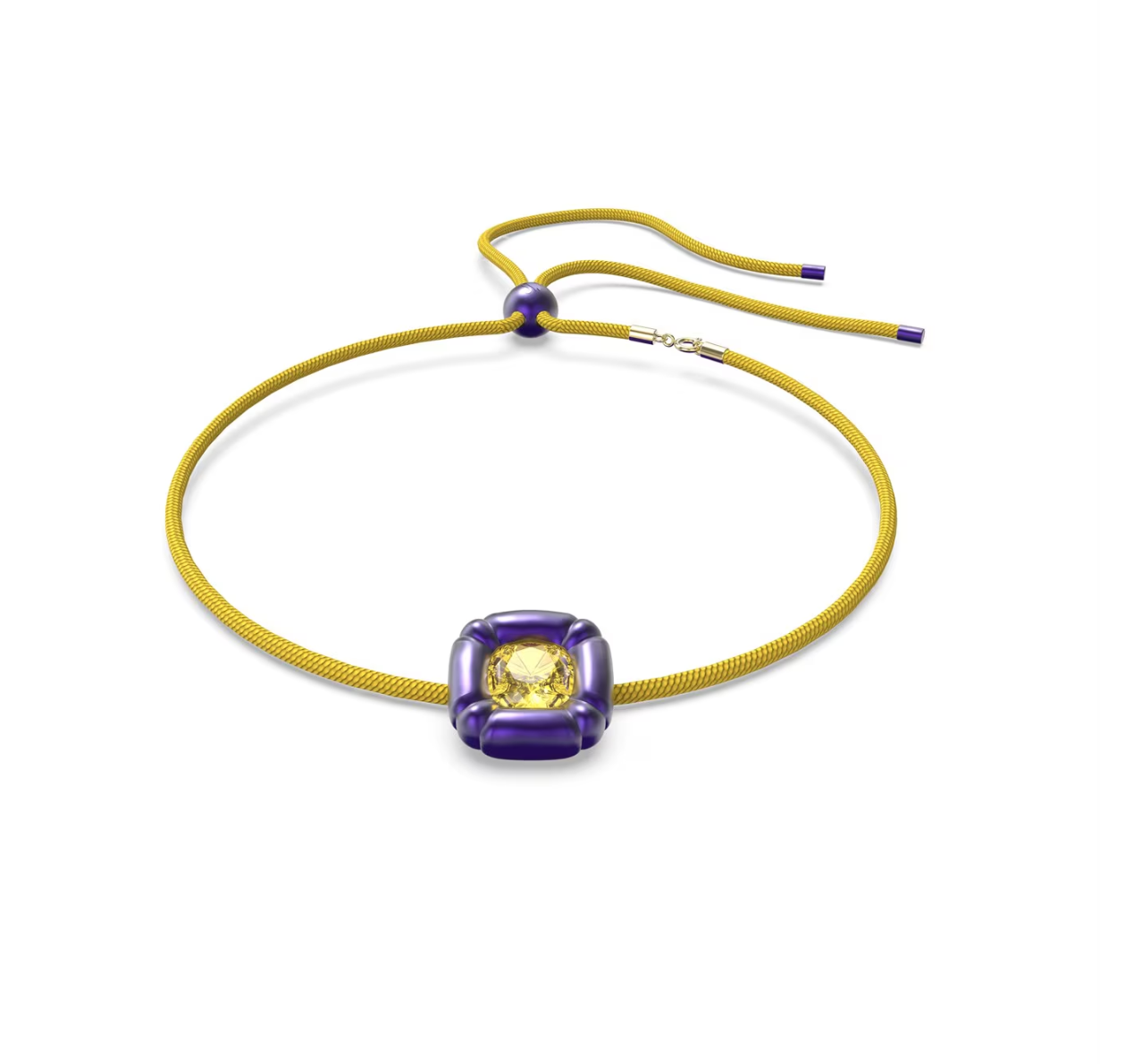 Swarovski Dulcis Yellow/Purple necklace, Cushion cut
