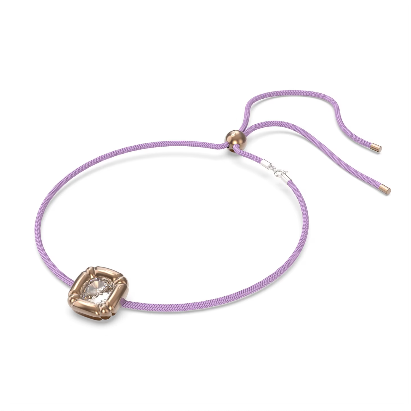 Swarovski Dulcis Purple x gold necklace, Cushion cut