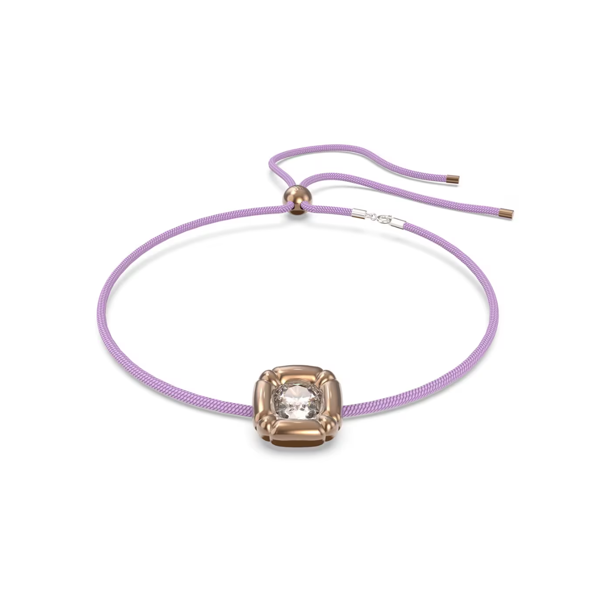 Swarovski Dulcis Purple x gold necklace, Cushion cut