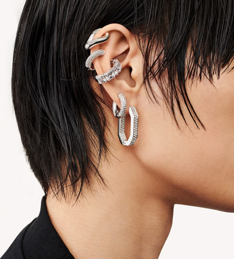 Swarovski Dextera ear cuff, Set 2 Silver