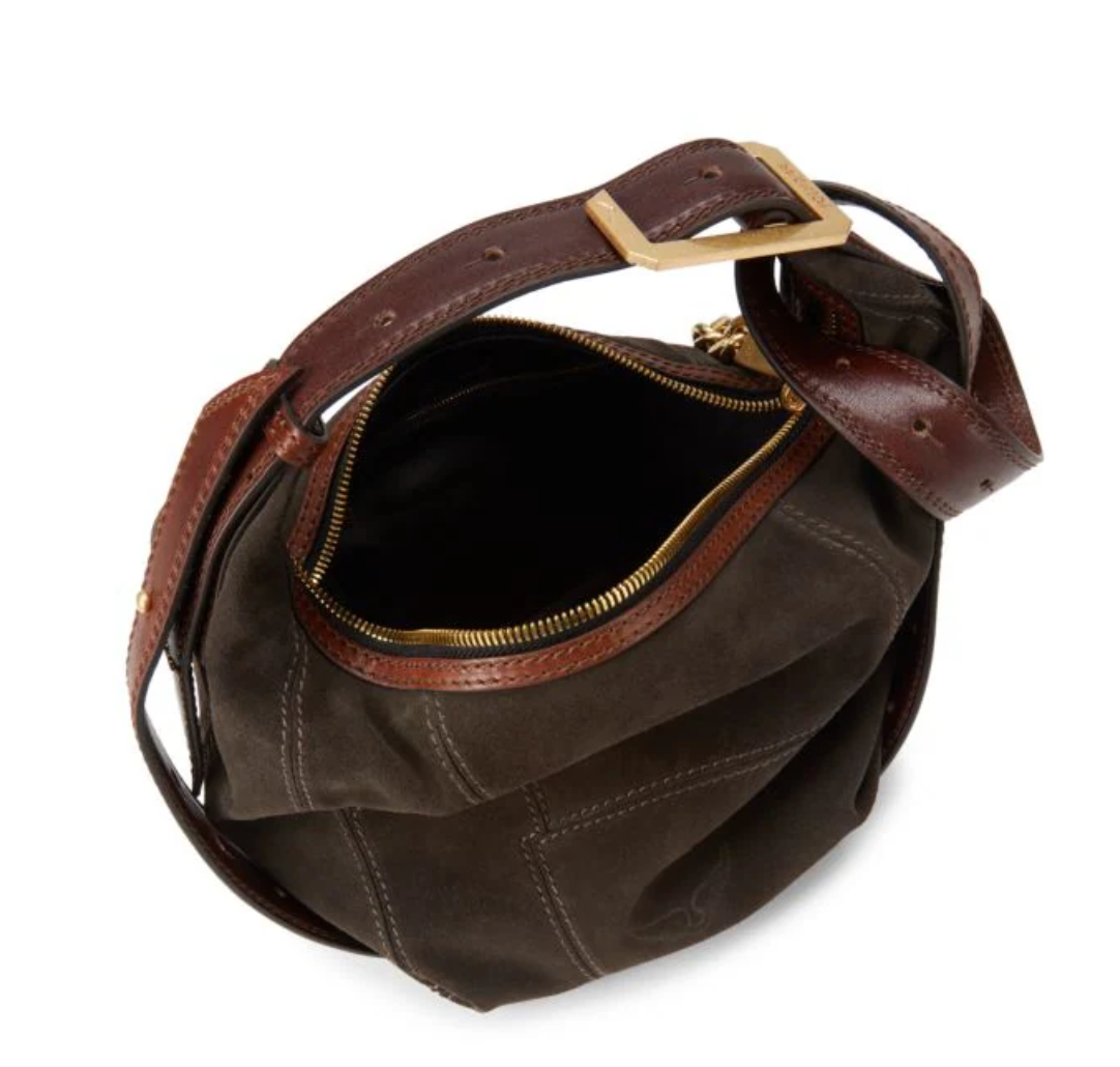Zadig & Voltaire Le Cecilia Suede Patch Small Hobo Bag
