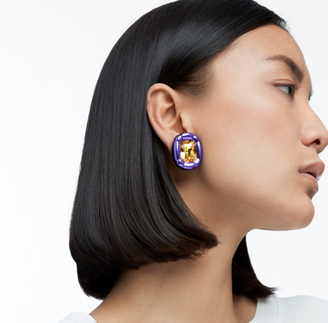Swarovski Dulcis clip earrings, Purple