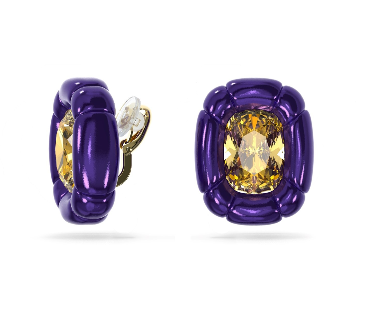 Swarovski Dulcis clip earrings, Purple