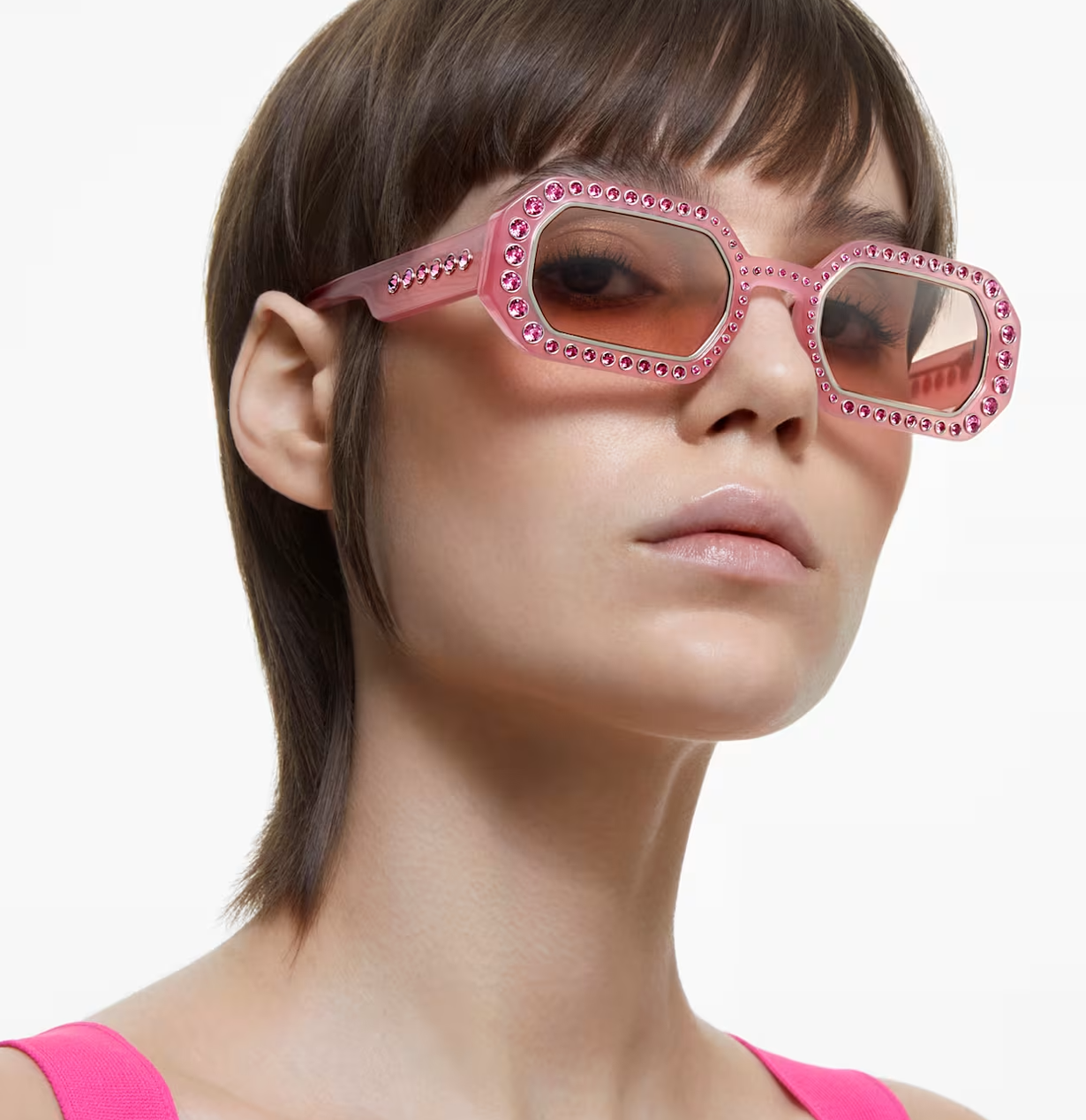 Swarovski Octagon Sunglasses in Pink