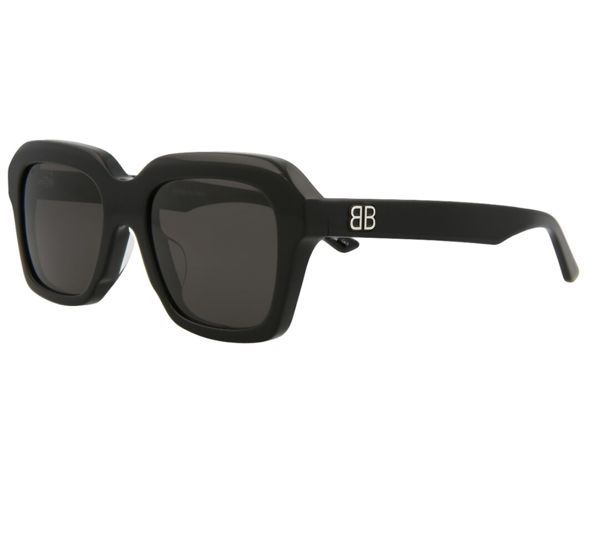 Balenciaga square logo black sunglasses