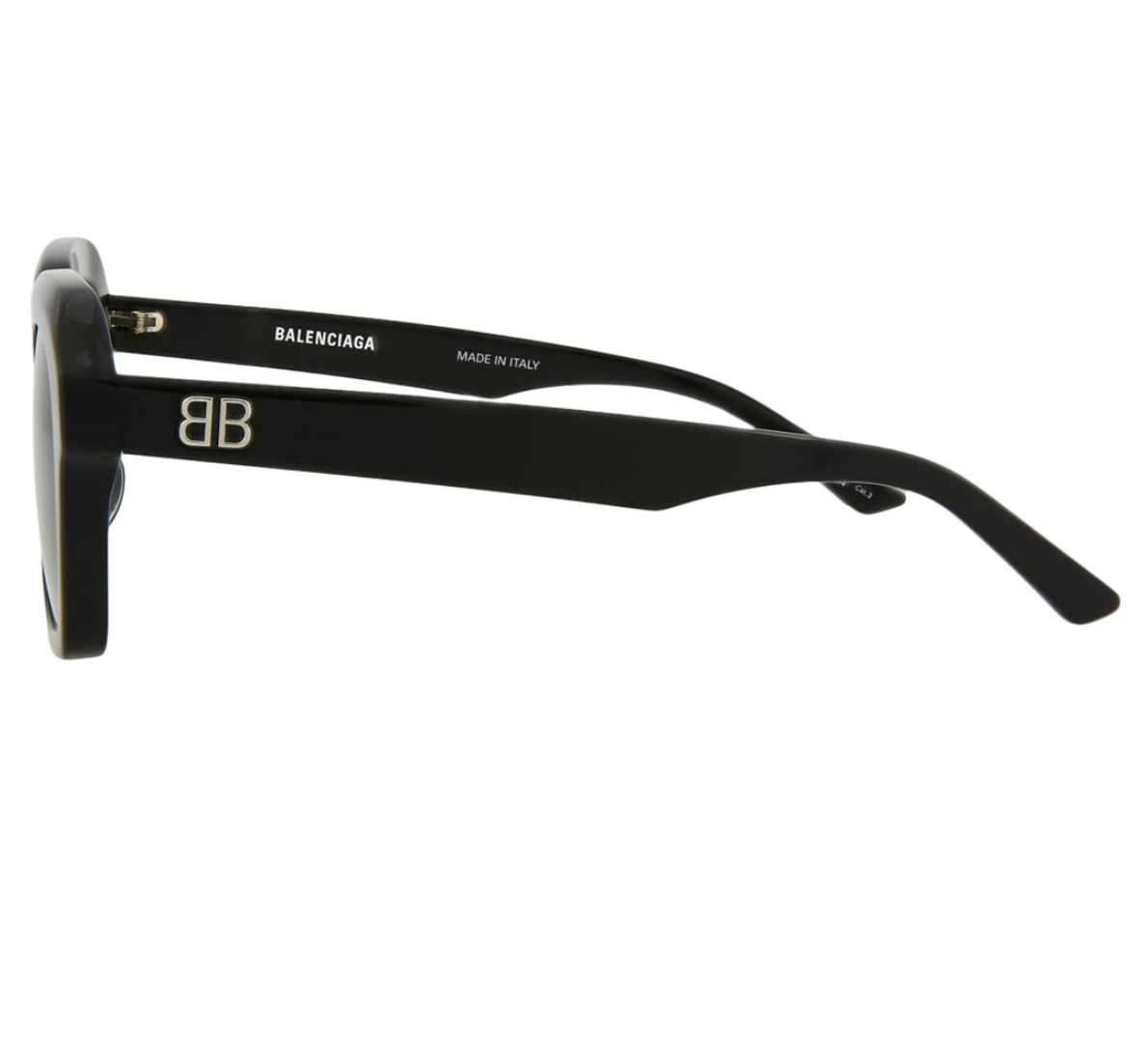 Balenciaga square logo black sunglasses