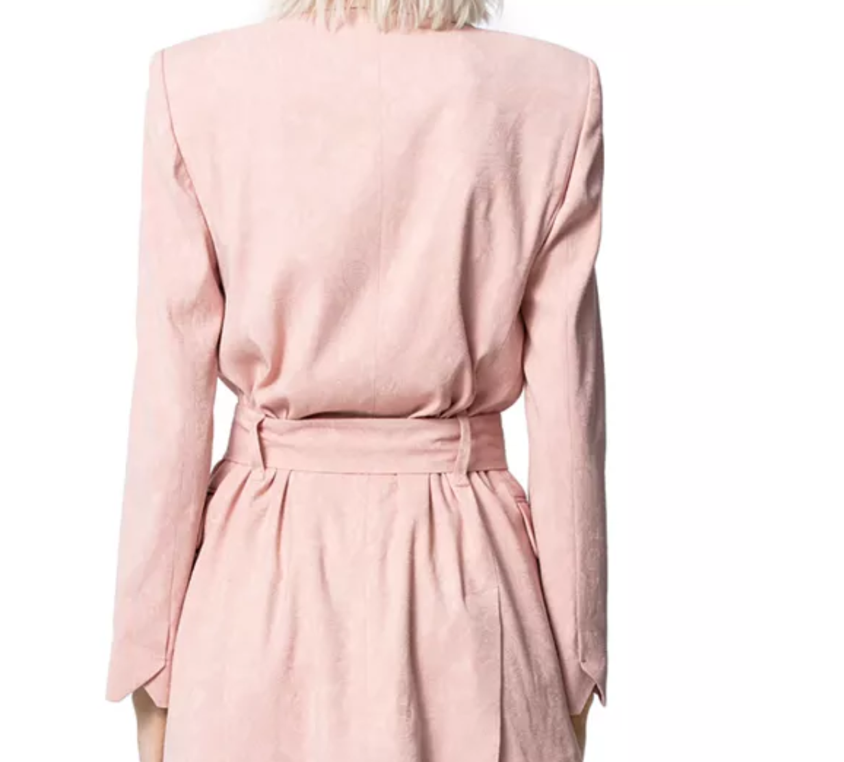 ZADIG & VOLTAIRE Vita Jacquard Belted Blazer In Pink