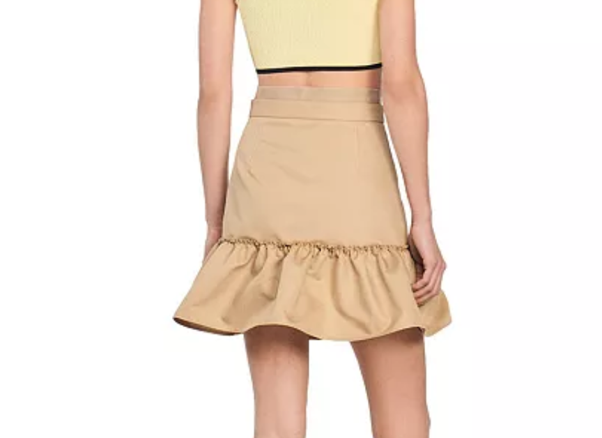 Sandro Alicante ruffled hem skirt