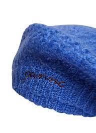 Ganni Mohair-blend Beret in Blue