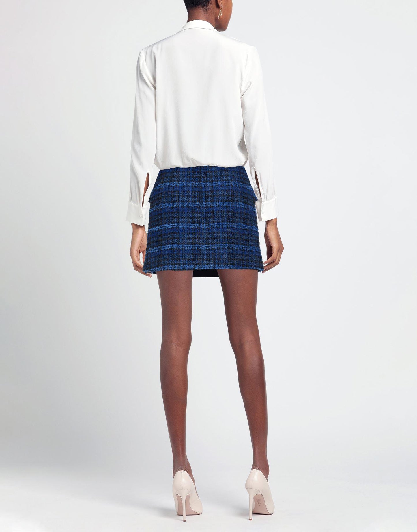 Sandro blue tweed mini skirt