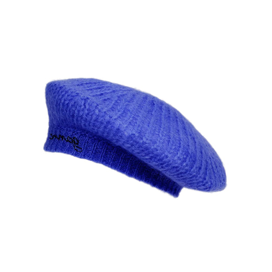 Ganni Mohair-blend Beret in Blue