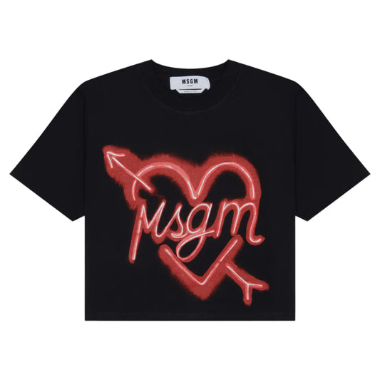 MSGM Neon Heart T-Shirt