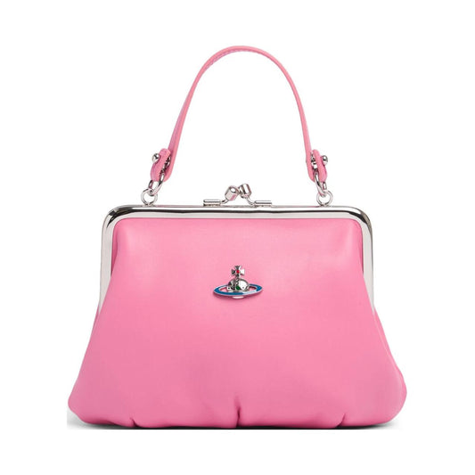 VIVIENNE WESTWOOD PINK GRANNY LEATHER FRAME PURSE BAG