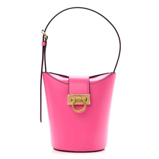 Salvatore Ferragamo Trifolio bucket bag in hot pink calfskin leather