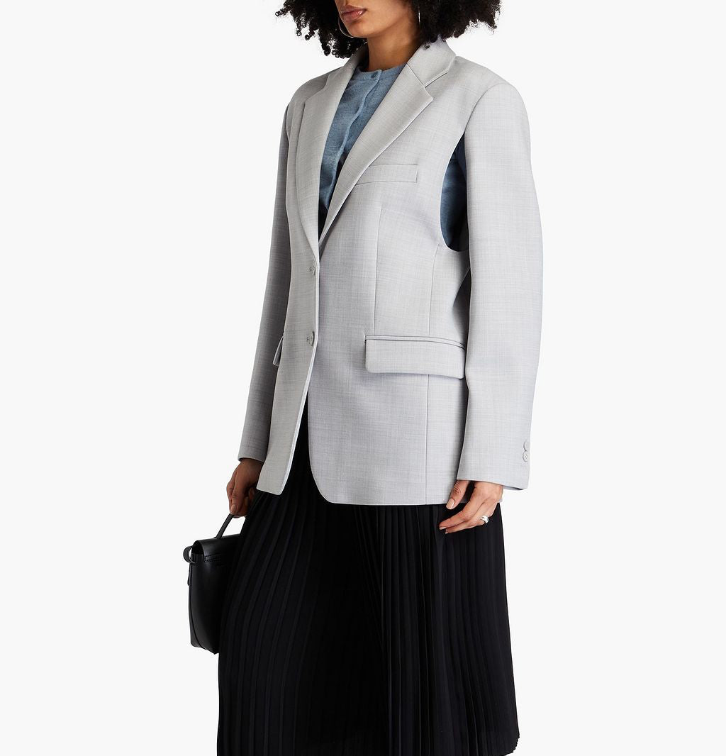 MM6 Maison Margiela Light Grey Techno Wool Blazer