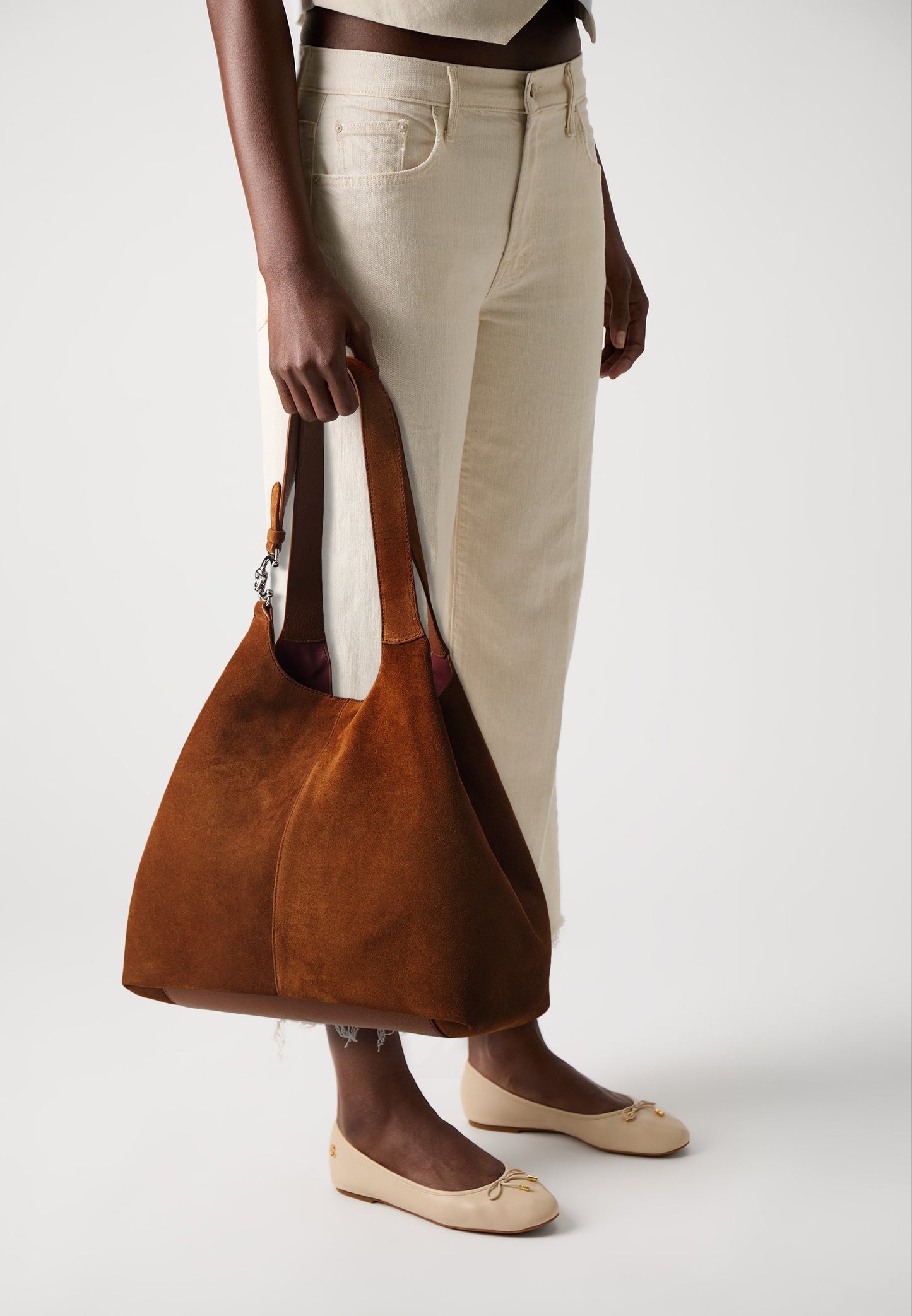 Coccinelle Cognac suede bag