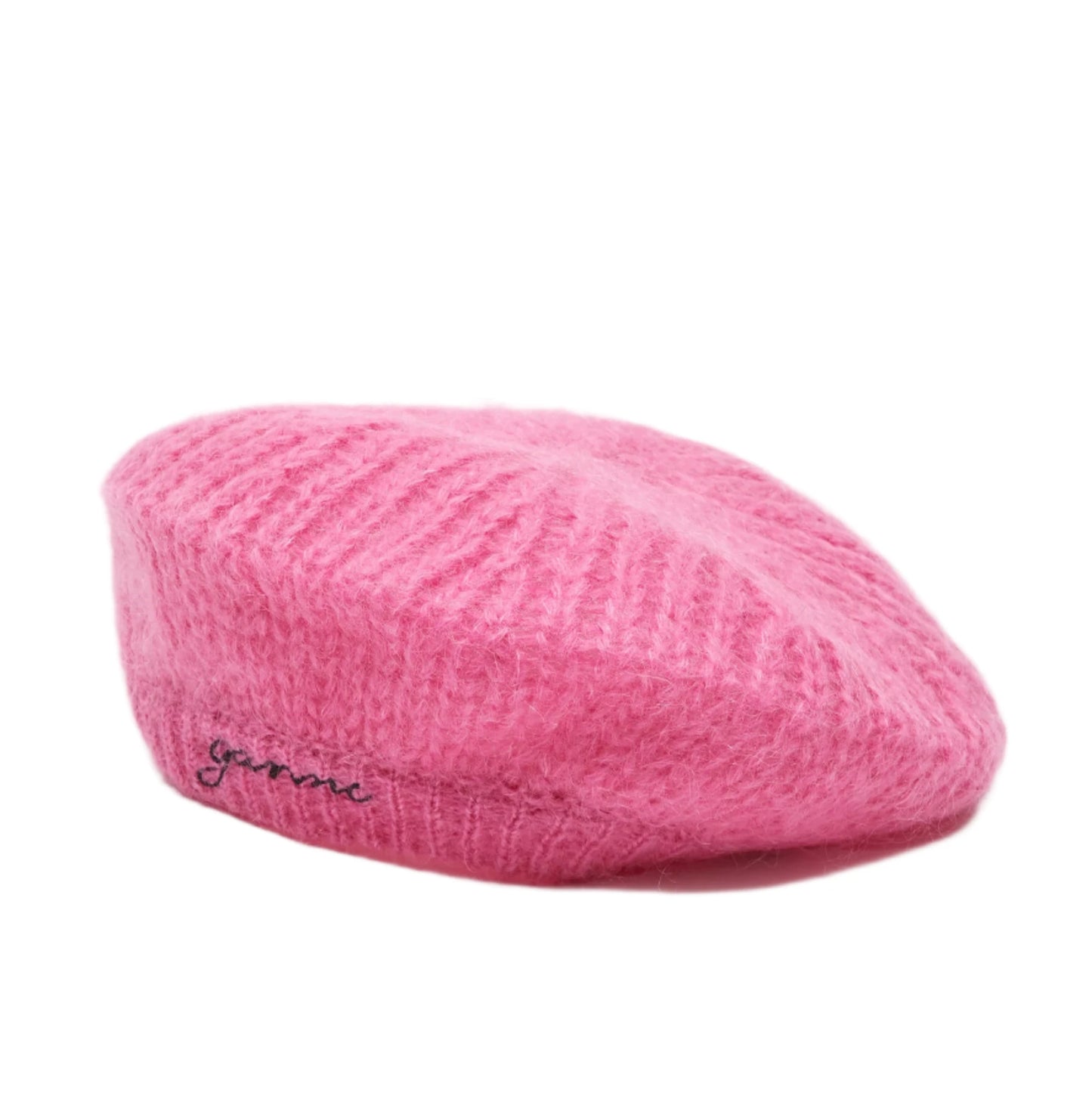 Ganni Mohair-blend Beret in Pink Berry