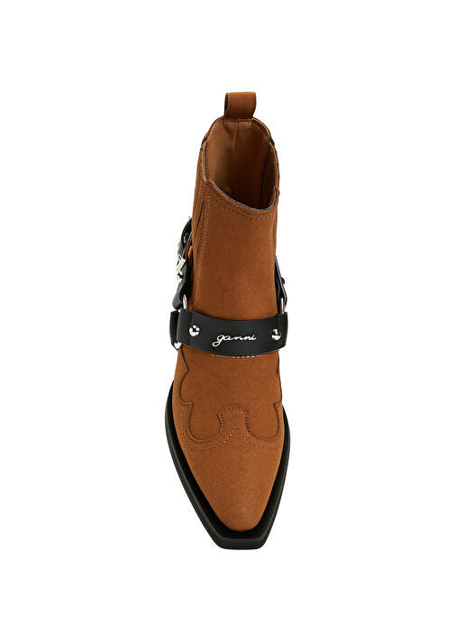 Ganni chelsea boots camel
