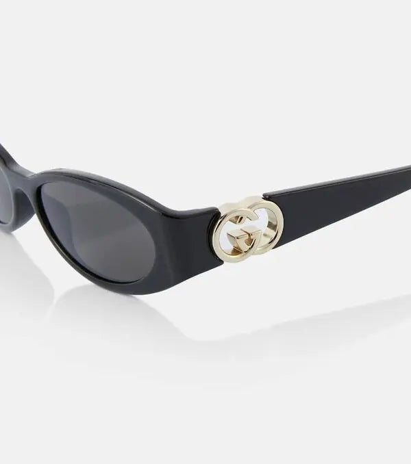 Gucci black rectangle sunglasses