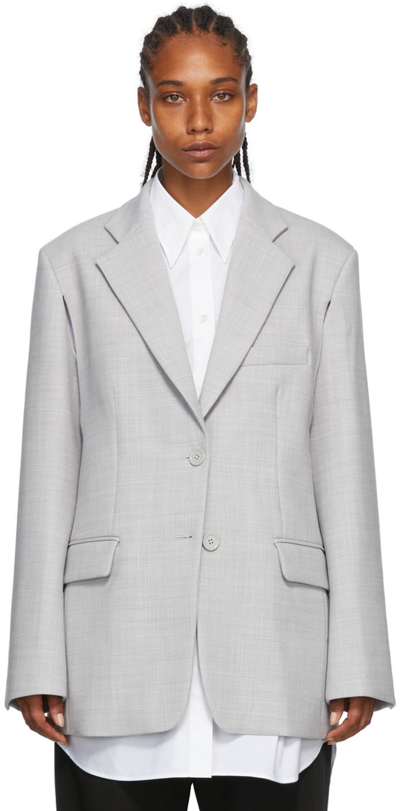MM6 Maison Margiela Light Grey Techno Wool Blazer
