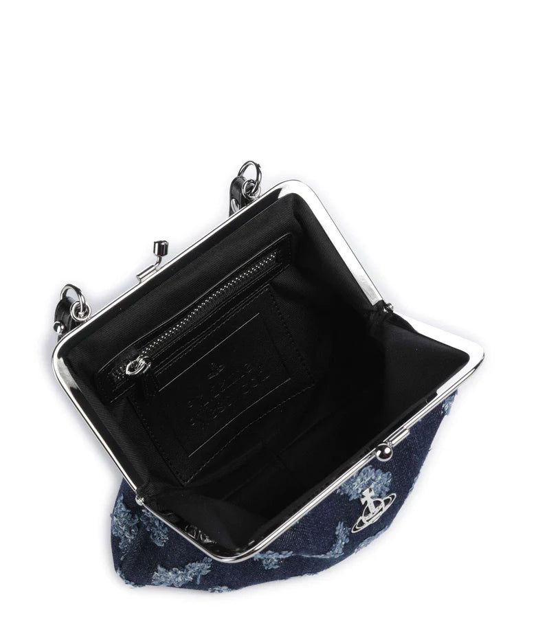 VIVIENNE WESTWOOD GRANNY DENIM FRAME PURSE BAG