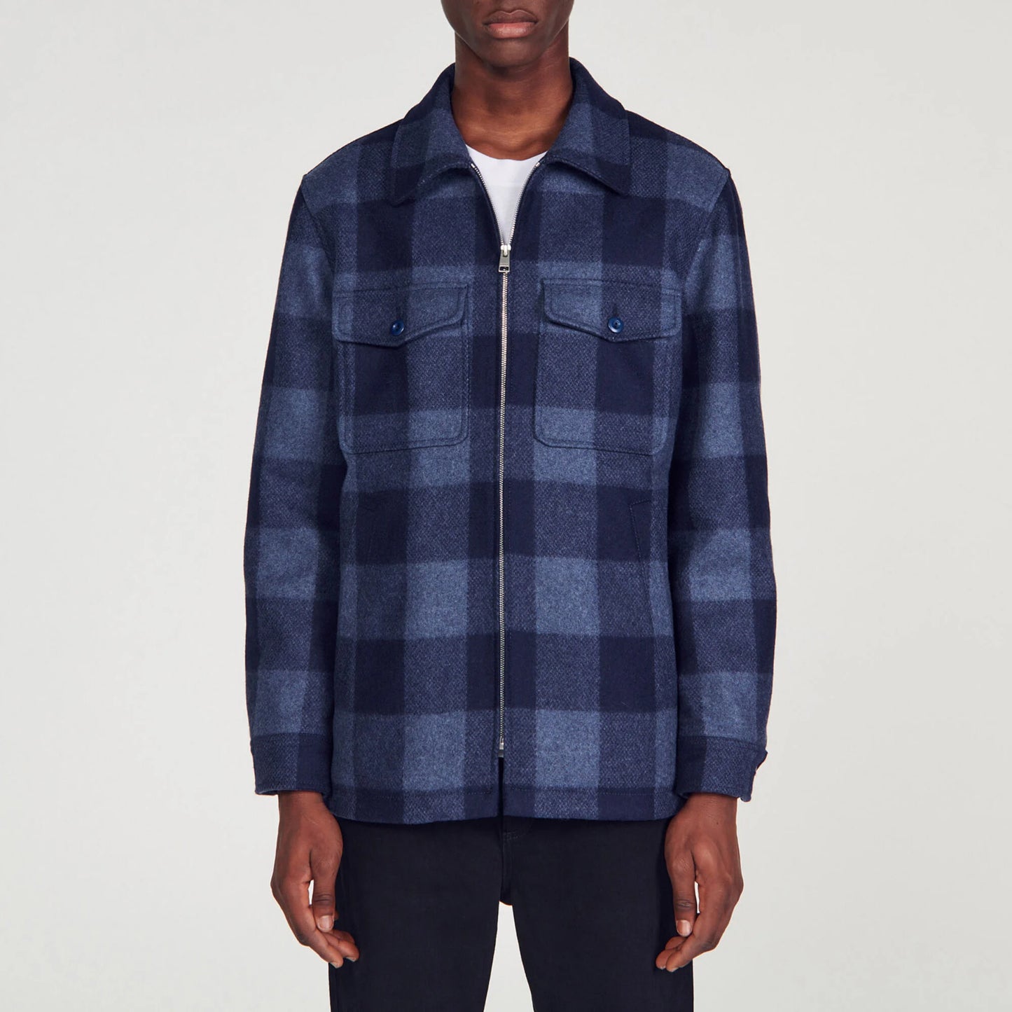 Sandro checked wool-blend felt jacket