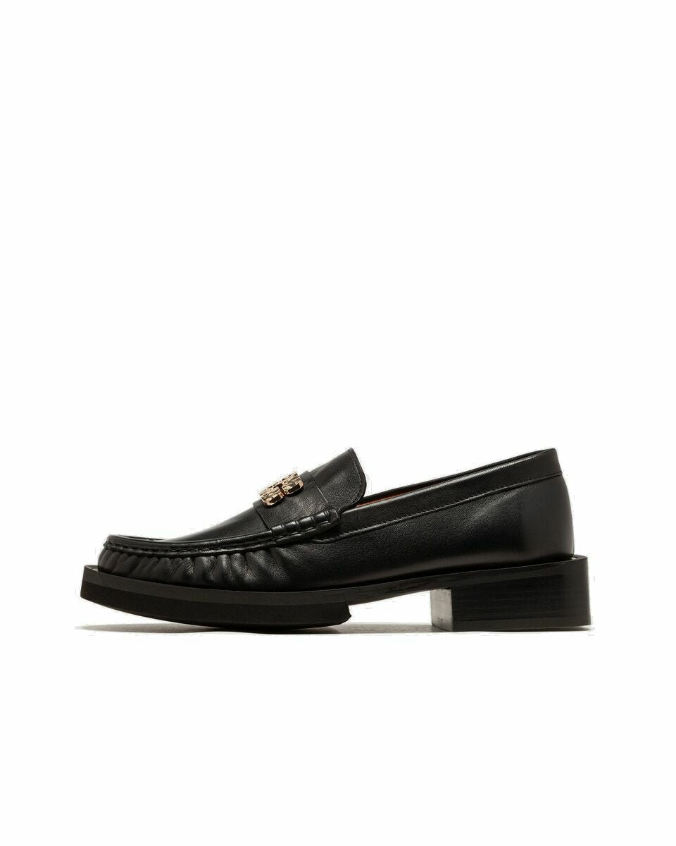 Ganni loafers in leather with metal monogram