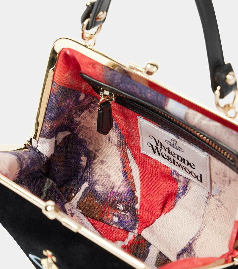 Vivienne Westwood Granny velvet Saffiano Crossbody bag