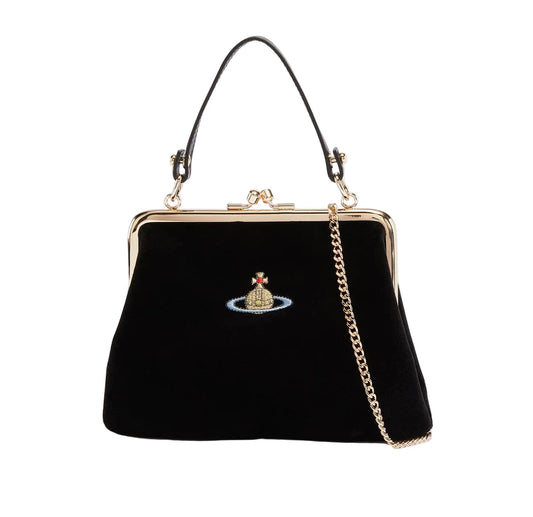 Vivienne Westwood Granny velvet Saffiano Crossbody bag