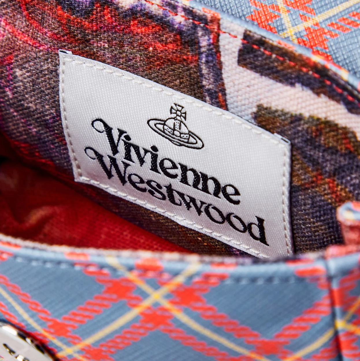 Vivienne Westwood Tartan Derby bag in red and blue