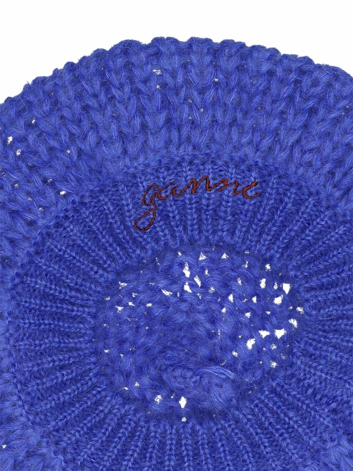 Ganni Mohair-blend Beret in Blue