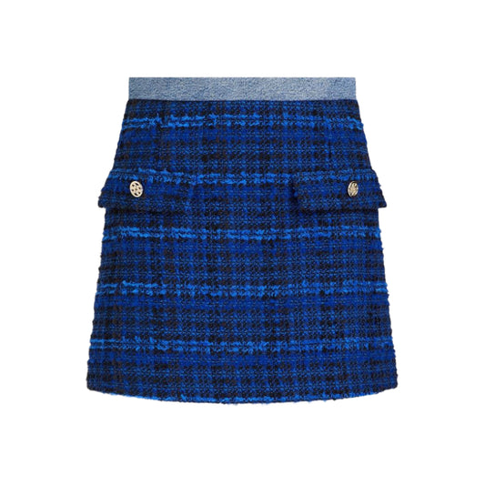 Sandro blue tweed mini skirt